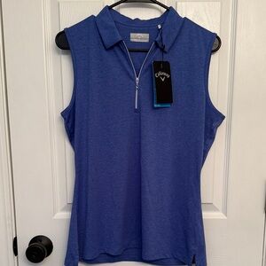 Callaway Royal Blue Sleeveless Golf Zip Tank